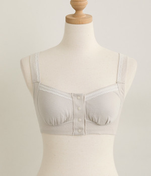 ファッションシリーズ　前開きブラ(グレー-L)