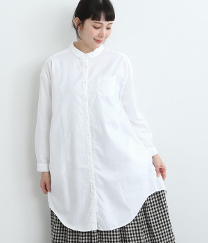 オックスシャツチュニック(ホワイト-ONESIZE)