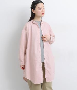 オックスシャツチュニック(パウダーピンク-F)