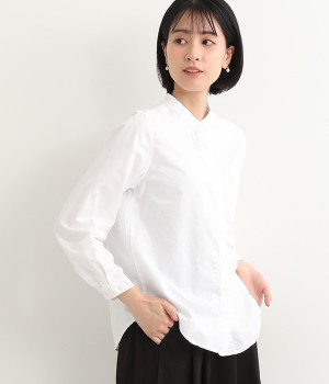 オックススタンドカラーシャツ(ホワイト-ONESIZE)