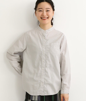 オックススタンドカラーシャツ(ライトグレー-ONESIZE)