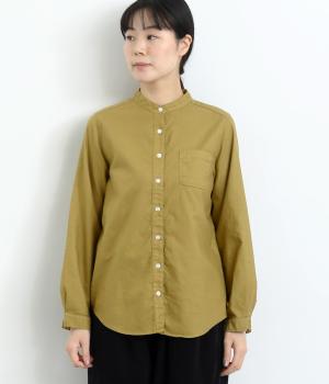 オックススタンドカラーシャツ(グレイッシュゴールド-M)