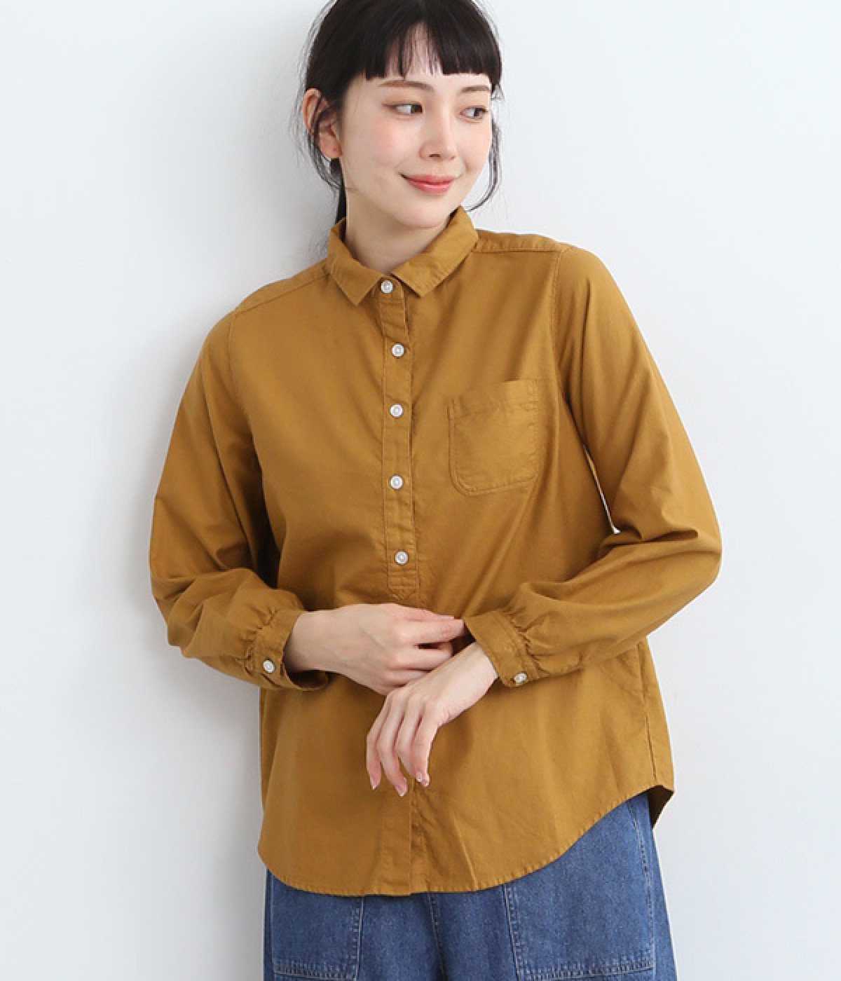 オックス日本製品染シャツ(マスタード-ONESIZE)