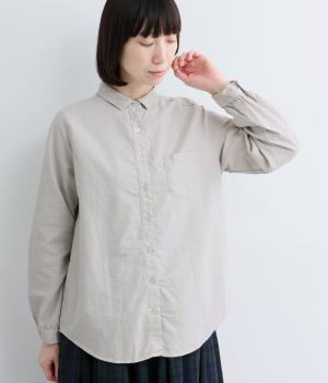 オックス日本製品染シャツ(ライトグレー-M)