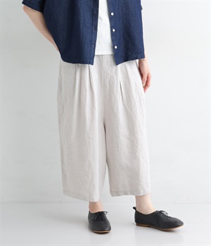 【tukuroi by SUN VALLEY】コットンリネン　コクーンパンツ(キナリ-ONESIZE)