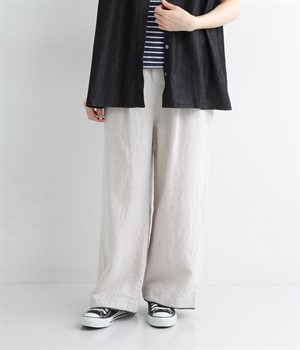 【tukuroi by SUN VALLEY】コットンリネン　ワイドパンツ(キナリ-ONESIZE)