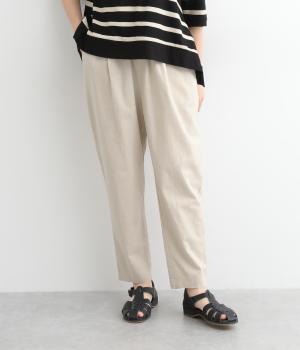 コットンリネン平織テーパードパンツ(キナリ-ONESIZE)