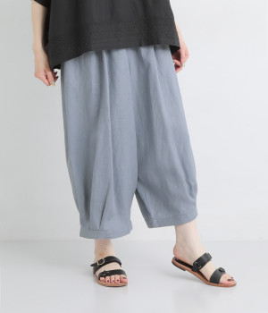 【tukuroi by SUN VALLEY】リネン平織　バルーンパンツ(クラウドブルー-ONESIZE)