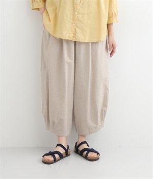 コットンリネン平織　バルーンパンツ(無地キナリ-ONESIZE)