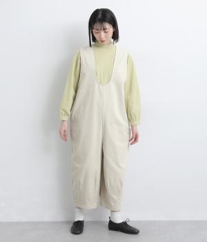 コットンライトキャンバスオールインワン(アイボリー-F)