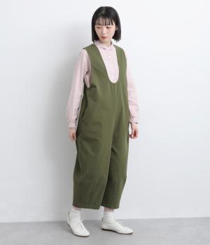 コットンライトキャンバスオールインワン(カーキ-F)
