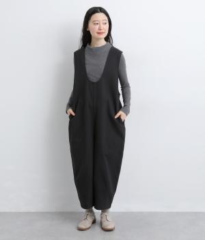 コットンライトキャンバスオールインワン(クロ-F)