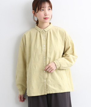 【tukuroi by SUN VALLEY】コットンジャカード日本製品染ブラウス(ライム-ONESIZE)
