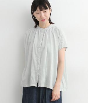 コットンボイル日本製品染ブラウス(ライトブルー-ONESIZE)