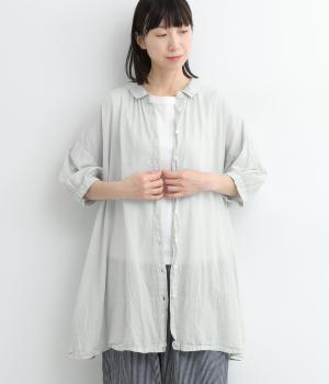 コットンボイル日本製品染2wayチュニック(ライトブルー-ONESIZE)