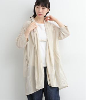 コットンボイル日本製品染7分袖ロングカーディガン(エクリュ-ONESIZE)