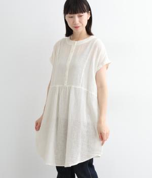 コットンリネンガーゼ2wayチュニック(オフシロ-ONESIZE)