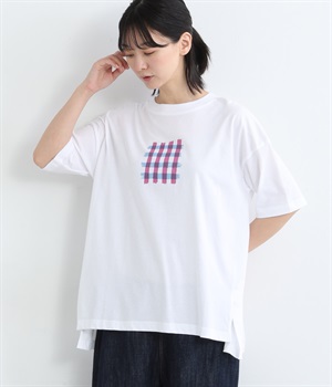 コットン天竺プリントTシャツ(シロ-ONESIZE)