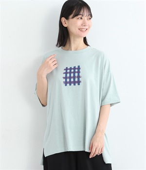 コットン天竺プリントTシャツ(ミント-ONESIZE)