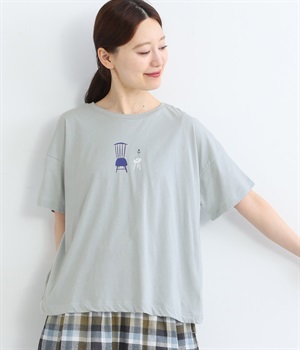 コットン天竺プリントTシャツ(ミント-ONESIZE)