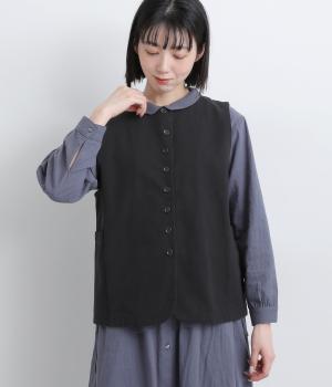 コットンライトキャンバスベスト(クロ-F)