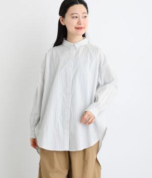 コットンドビーストライプチュニック(シロ-F)