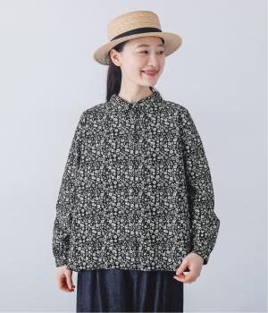 32×30コットンリネン平織シャツ(小花プリント-F)