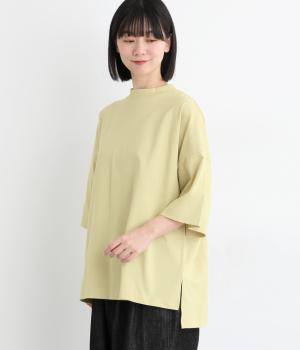 18空紡糸天竺7分袖カットソー(クリームベージュ-F)