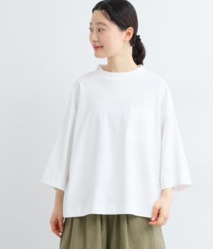 【tukuroi by SUN VALLEY】コットンスムースシルケット7分袖カットソー(オフシロ-F)