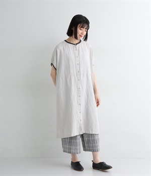 【tukuroi by SUN VALLEY】コットンリネン　2wayワイドワンピース(キナリ-ONESIZE)