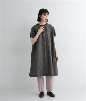 【tukuroi by SUN VALLEY】コットンリネン　2wayワイドワンピース(シャンブレークロ×キナリ-ONESIZE)