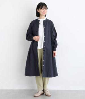 オックス日本製品染シャツワンピース(ネイビー-F)