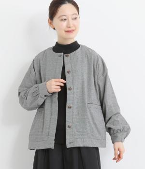 コットン平織×綾織二十織　ジャケット