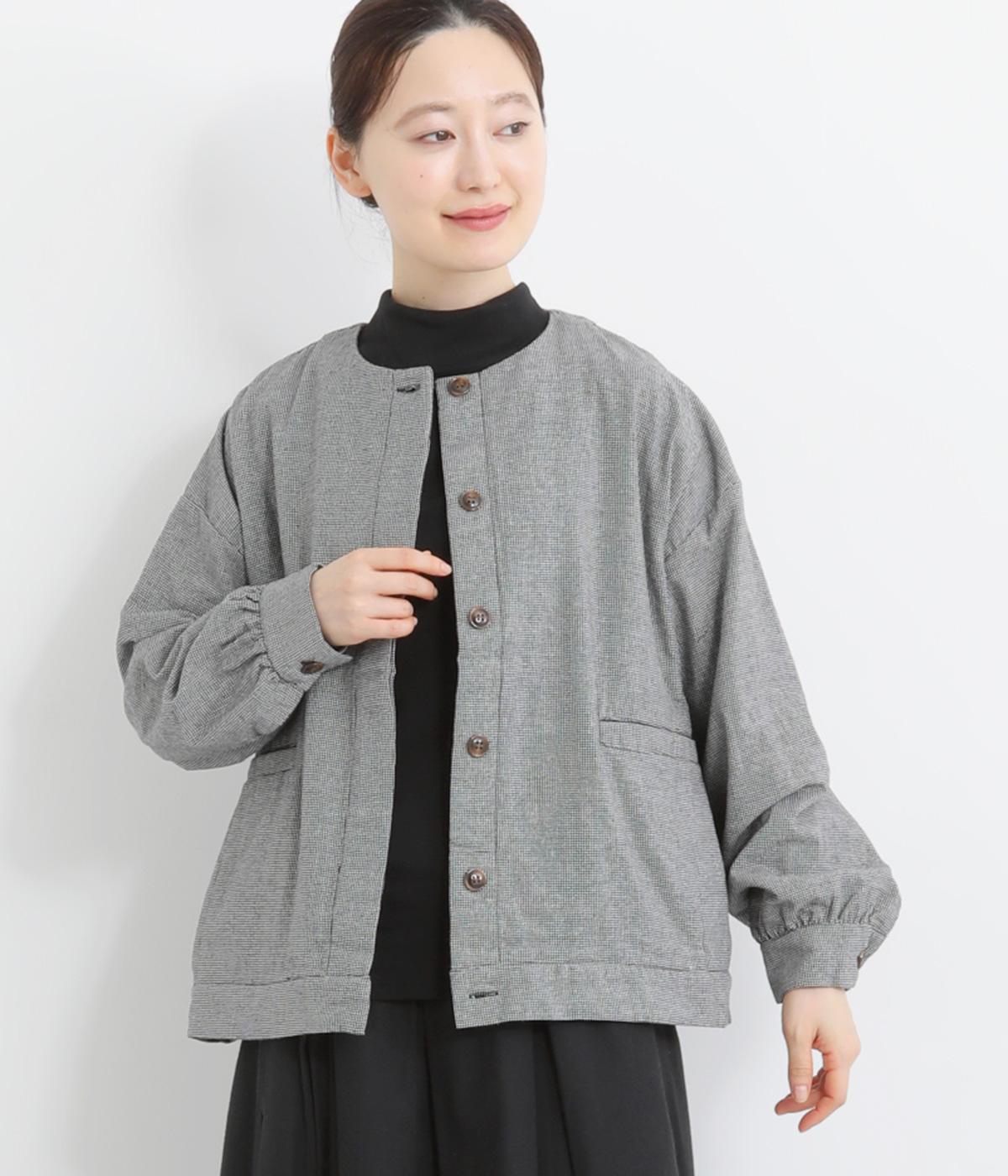 コットン平織×綾織二十織　ジャケット(千鳥-F)