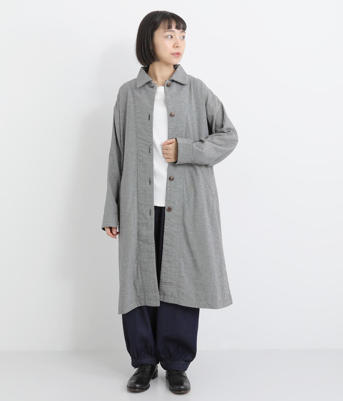 コットン平織×綾織二十織　コート(千鳥-F)