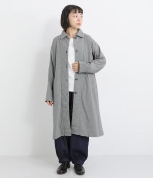 コットン平織×綾織二十織　コート(千鳥-F)