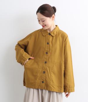 コットン綾織日本製品染　ビックポケットジャケット(マスタード-F)