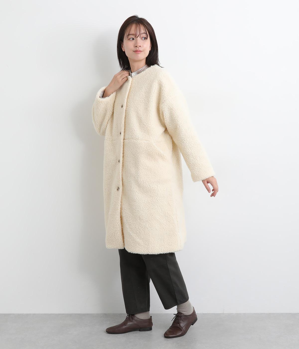 ムートンボアロングコート(アイボリー-F)
