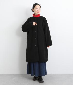 ムートンボアロングコート(クロ-F)