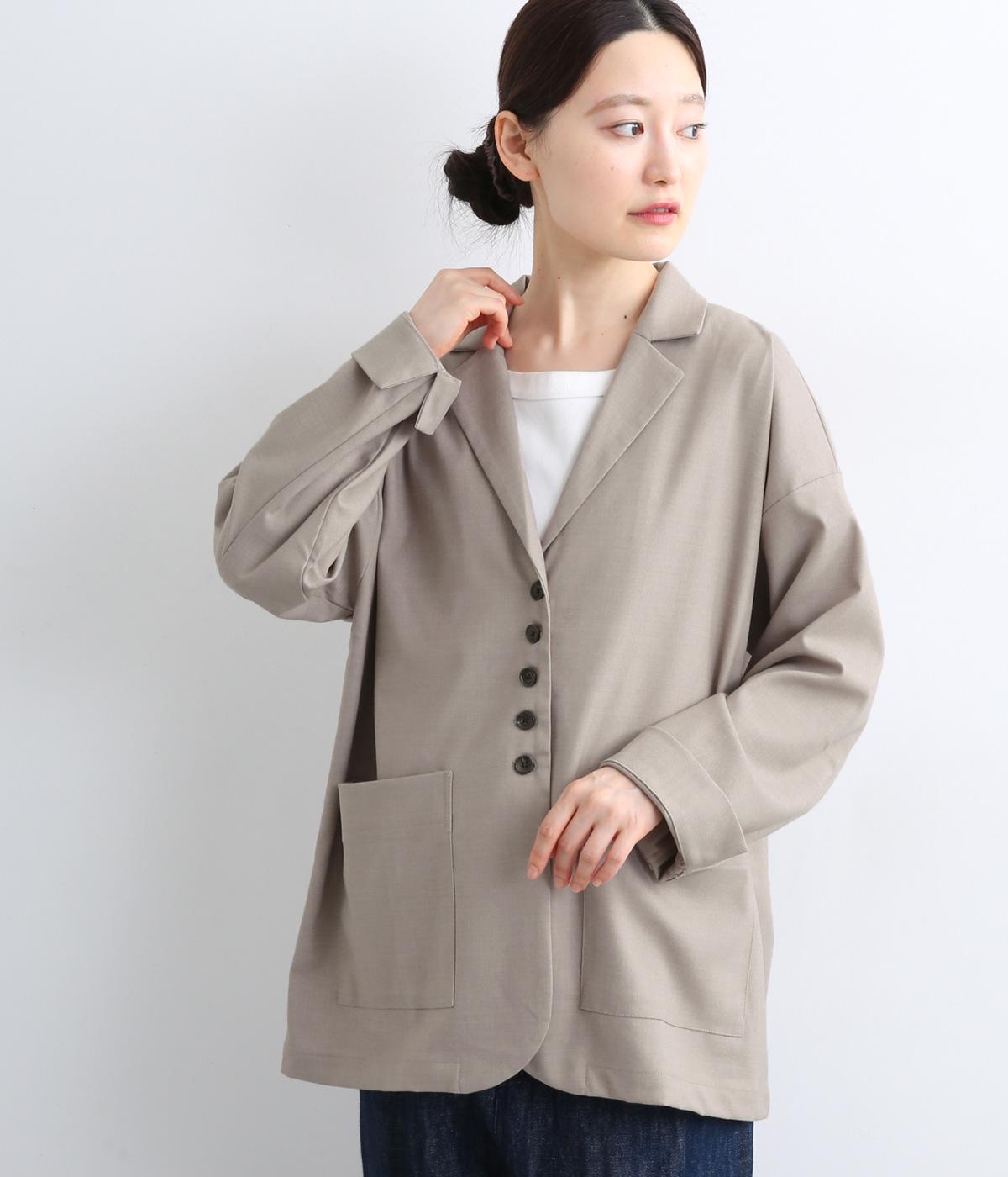 ツイルストレッチ　ジャケット(グレージュ-F)