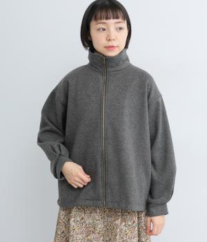 ウール混ダブルフェイスブルゾン(チャコール-F)