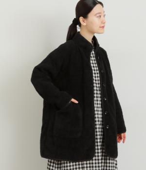 リブレスコール中わたキルティング長袖コート(クロ-F)