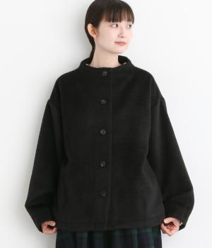 ウールライクドビー織モッサー長袖ジャケット(クロ-F)