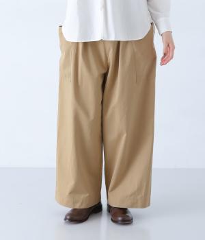 TCナイロンピーチ起毛　サイドポケットワイドパンツ