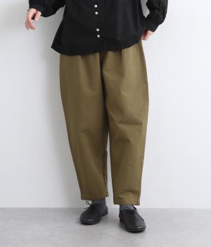 コットンドビークロス　テーパードパンツ(カーキ-F)