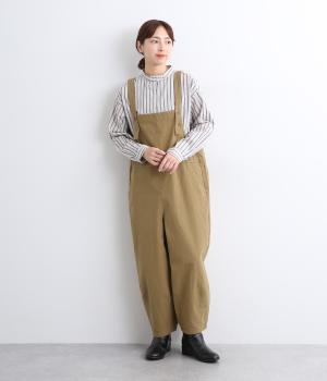 コットンドビークロス　サロペットパンツ(ベージュ-F)