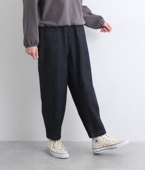 コットン甘織デニム　テーパードパンツ(ネイビー-F)