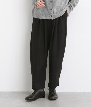 【tukuroi by SUN VALLEY】コットンレーヨンリネン平織　テーパードパンツ(クロ-F)