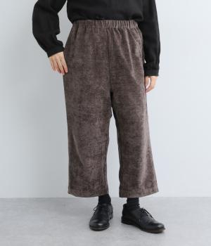 カットベロアパンツ(チャコールブラウン-F)