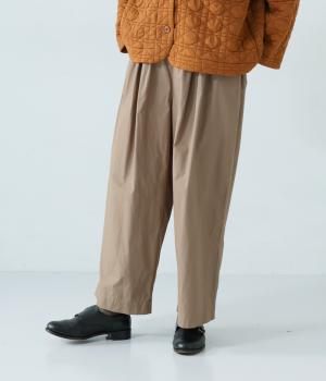 【tukuroi by SUN VALLEY】コットン馬布ピーチ起毛ワイドパンツ(グレージュ-F)